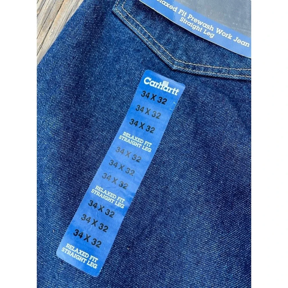 NWT! Carhartt Men's 34X32 Relaxed Fit Prewash Work Jean Straight Leg B234 PRW
